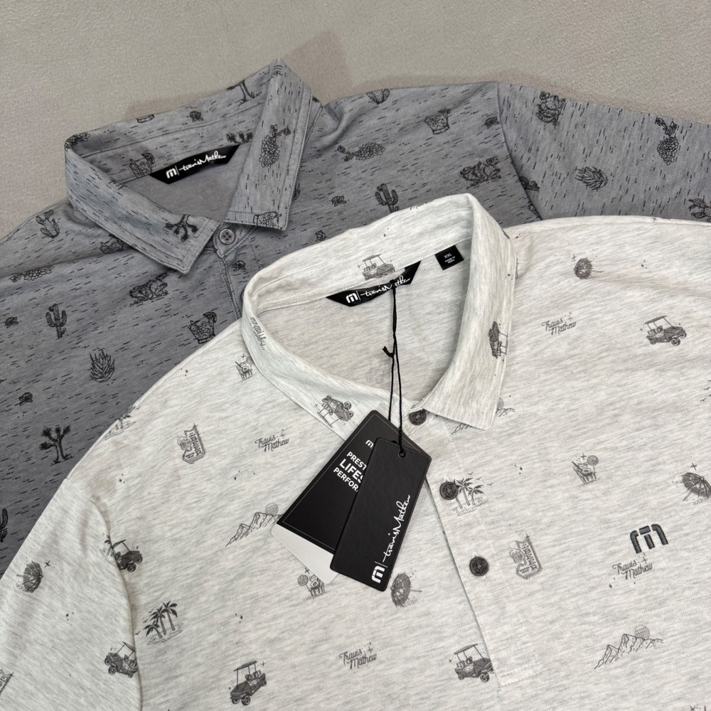 Travis Mathew Polo Shirt Men XXL Gray 2 Pack Pima Cotton Golf Resort Performance